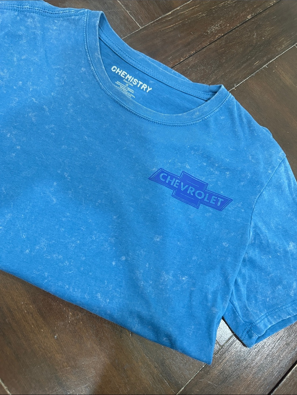 Men’s Chevy Tee S Chemistry Blue Chevrolet Logo Mineral-Wash Tee